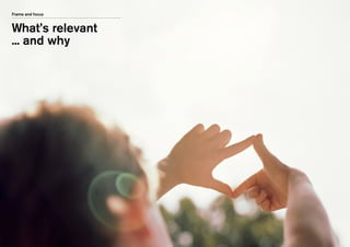 Slide 15Section
Title 1 line
Frame and focus
What’s relevant
... and why
 