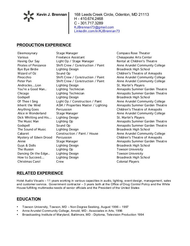 Theatre Resume
