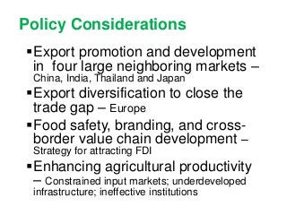 Assessing Agri-food Trade Comparative Advantage among Myanmar’s Neighboring Countries:  Findings from the UN Comtrade