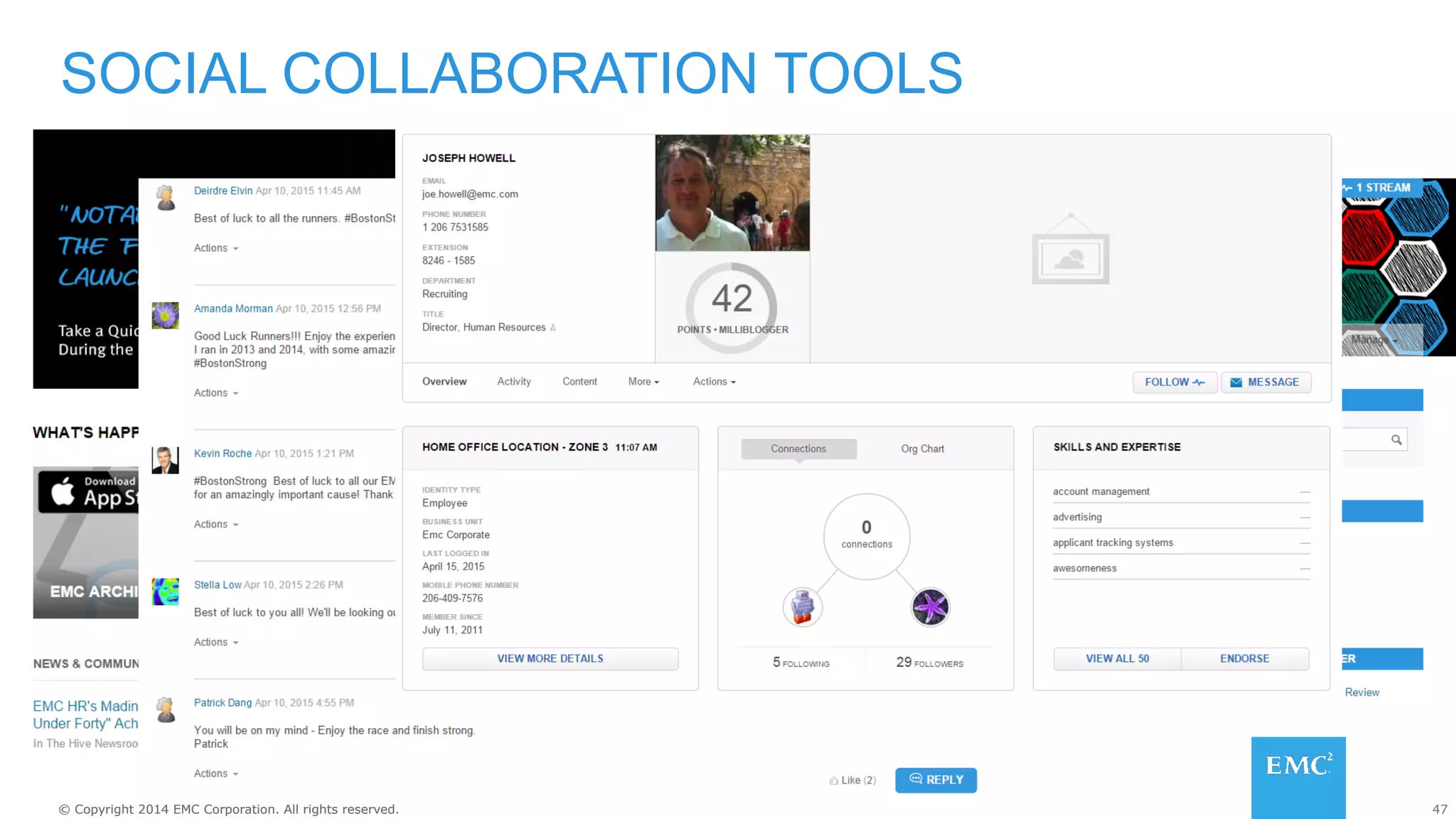 47© Copyright 2014 EMC Corporation. All rights reserved.© Copyright 2014 EMC Corporation. All rights reserved.
SOCIAL COLLABORATION TOOLS
 