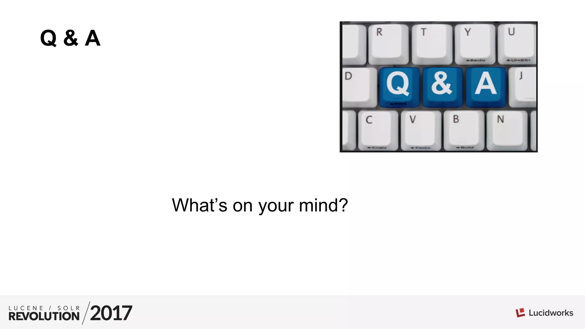 Q & A
What’s on your mind?
 