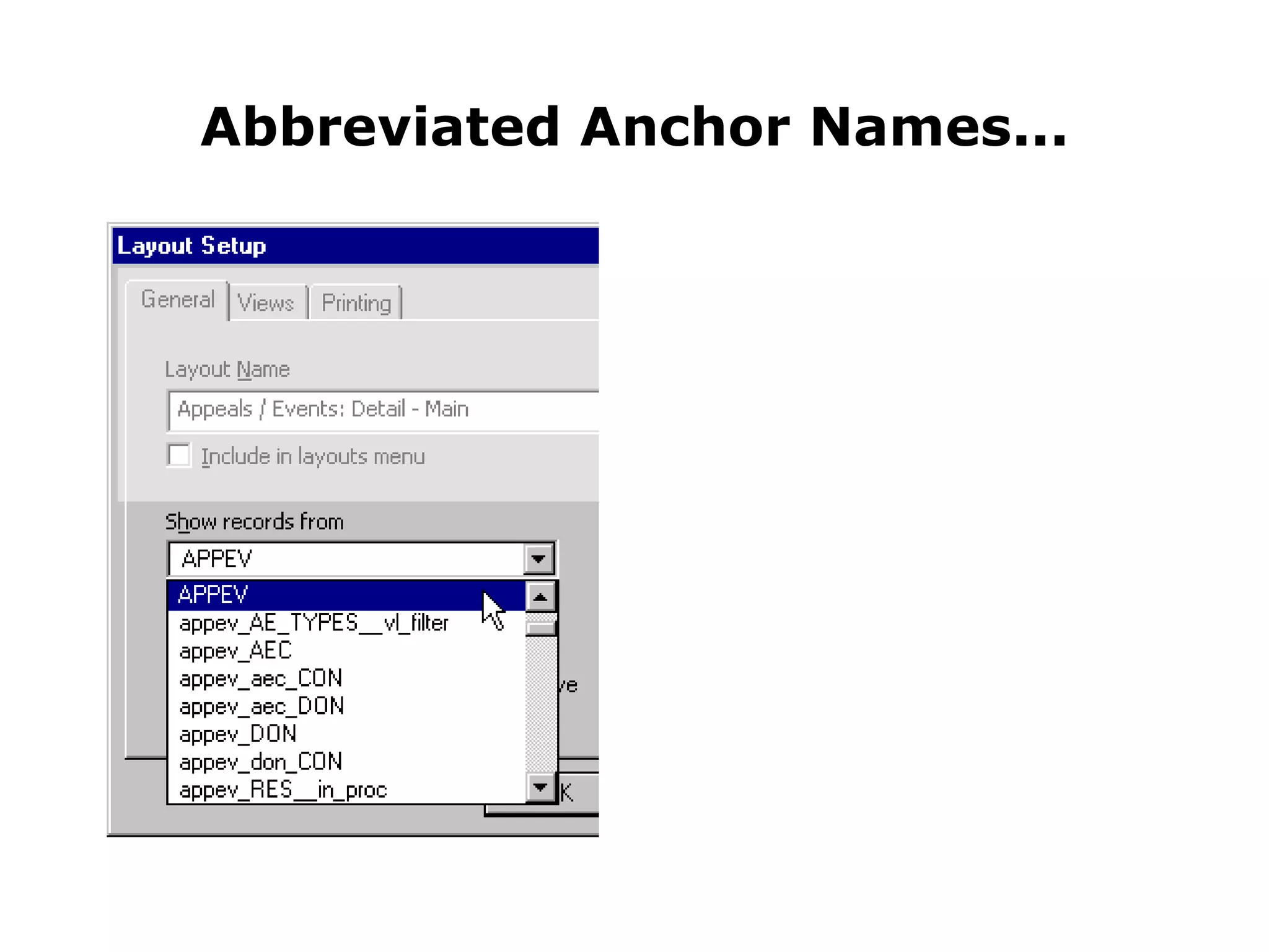 Abbreviated Anchor Names... 