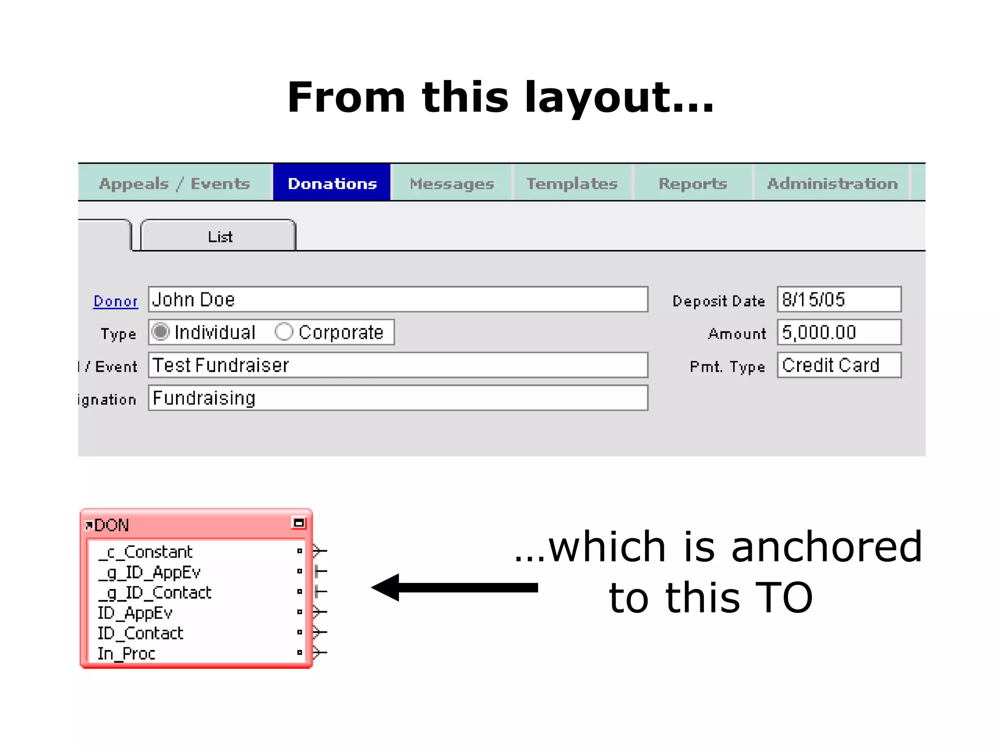From this layout... … which is anchored to this TO 