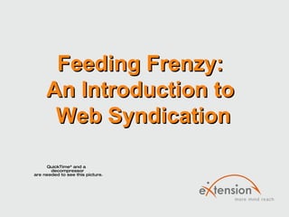 Feeding Frenzy:  An Introduction to  Web Syndication 