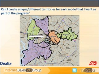 Can I create unique/different territories for each model that I want as
part of the program?
 