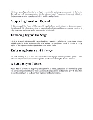 Kevin Knasel Biography and his professional career PDF