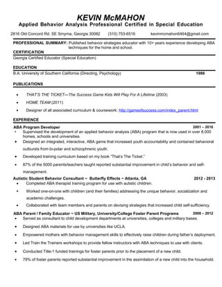 Kevin McMahon Resume | DOC