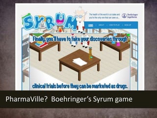 PharmaVille? Boehringer’s Syrum game
                                       22
 