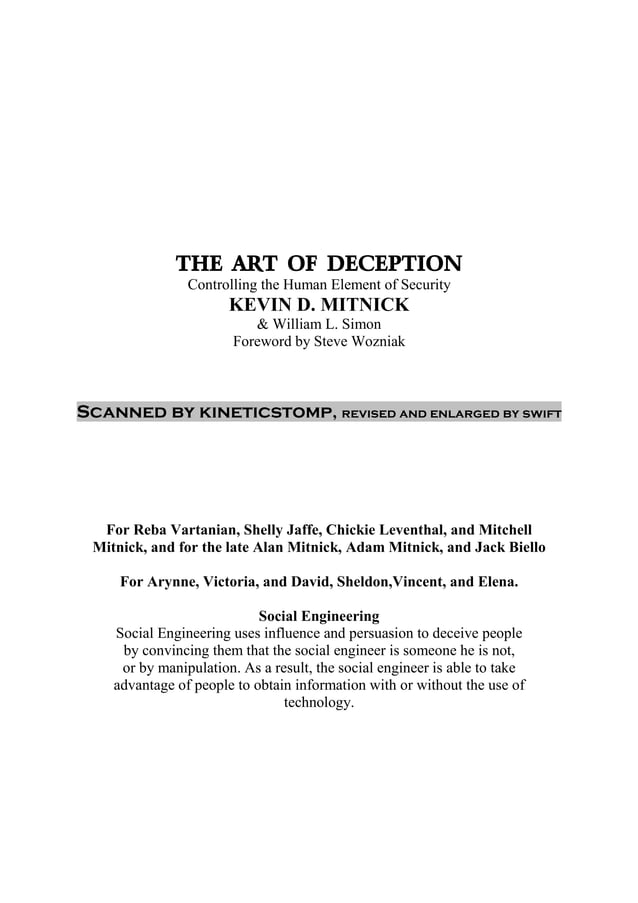 Kevin Mitnick - The Art of Deception | PDF
