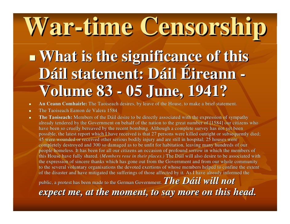 Effect of WarTime Censorship on Historical Sources