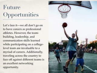 The Benefits of Being a College Athlete | Kevin Pohmer | PDF