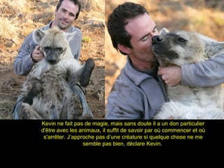 Kevin ne fait pas de magie, mais sans doute il a un don particulier
d'être avec les animaux, il suffit de savoir par où commencer et où
s'arrêter. J’approche pas d’une créature si quelque chose ne me
semble pas bien, déclare Kevin.
 