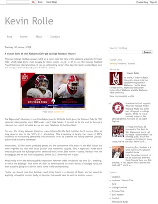 Kevin Rolle
Blog Home About Contact
Tuesday, 30 January 2018
A closer look at the Alabama-Georgia college football rivalry
This past college football season ended on a sweet note for fans of the Alabama University Crimson
Tide, which beat bitter rival Georgia by three points, 26-23, in OT to win the College Football
Playoff national championships. It was an exhilarating victory that saw the fourth-seeded team turn
the tide (pun intended) and upend the third-ranked. 
Tua Tagovailoa’s stunning 41-yard touchdown pass to DeVonta Smith gave the Crimson Tide its fifth
national championship since 2009 under coach Nick Saban. It proved to be the end to Georgia’s
charmed run, which included a crazy win over Oklahoma in the Rose Bowl. 
For sure, the rivalry between these two teams is fueled by the fact that they don’t meet as often as
they deserve due to the SEC’s 6-1-1 scheduling. This scheduling is largely the result of SEC’s
insistence in maintaining permanent cross-divisional rivals to preserve the history between Georgia-
Auburn and Alabama-Tennessee. 
Nonetheless, all the three scheduled games and the conference title match in the Nick Saban era
were regarded by fans with much passion and mammoth support. This is especially made more
enticing because the Bulldogs haven’t defeated the Crimson Tide in over 1o years; the last time the
Bulldogs got the W was in an auspiciously similar 26-23 overtime win in 2007. 
What really drives the existing rabid competition between these two teams was their 2012 meeting,
in which the Bulldogs’ final drive fell short as time expired (to much dismay of Georgia fans) and
with Alabama going on to defeat Notre Dame in the championship. 
Finally, we should note that Bulldogs coach Kirby Smart is a disciple of Saban, and he would do
anything to beat his mentor. Sadly for Georgia, that would have to wait for another season. 
Image source: youtube.com
Search
Search This Blog
Twitter | Wordpress | Youtube
Social Links
Kevin Rolle
Hi there, I’m Kevin Rolle.
Hoping to break into the
sportswriting scene in
Alabama. I write about
college sports, especially about the
University of Alabama and the Alabama
A&M University.
View my complete profile
About Me
Alabama football legends:
Who was Wallace Wade?
Wallace Wade was some
sort of legend in college
sports. While he was a
football player at his
physical prime, he went on to coach
high-ca...
5 Things The State Of
Alabama Is The Best At
We, Alabamans don’t call
our state “sweet home” for
nothing. Sure, we’re not
always perfect but in many
areas, we’re the best. Here are 5 ...
Acquiring Eric Bledsoe is a
solid move by the playoff-
hopeful Bucks
Early November proved to
be an auspicious time for
then Phoenix Suns star Eric
Bledsoe. It had began with a tweet that
had said “I don’t w...
Alabama
Alabama Crimson Tide
best
college football
Crimson Tide
Eric Bledsoe
football
Milwaukee Bucks
Labels
More Next Blog» Create Blog Sign In
 