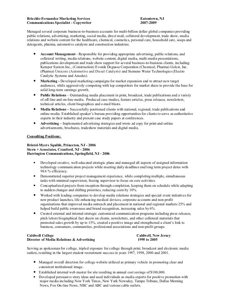 Resume trade show manager