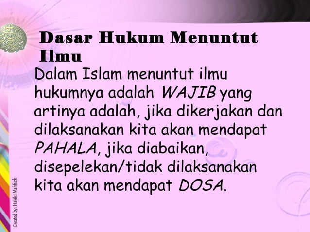 Kewajiban menuntut ilmu | PPT