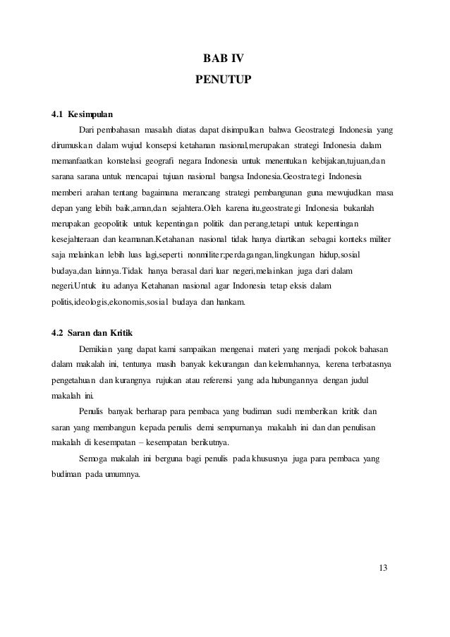 Ketahanan Nasional Sebagai Geostrategi Indonesia