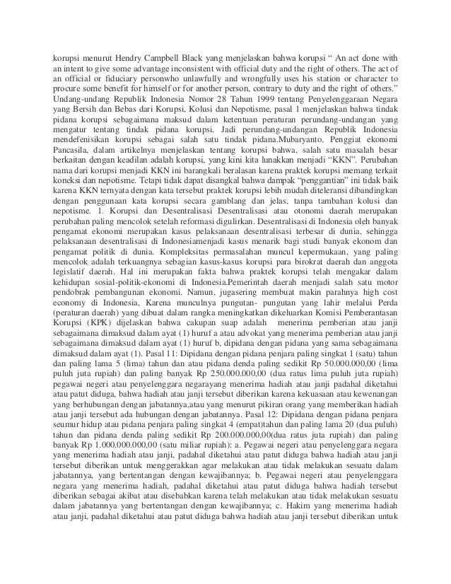 Kewarganegaraan Tentang Dampak Korupsi