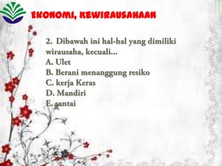 Ekonomi, Kewirausahaan

 