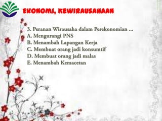 Ekonomi, Kewirausahaan

 