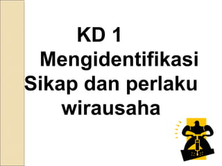 KD 1
Mengidentifikasi
Sikap dan perlaku
wirausaha
 