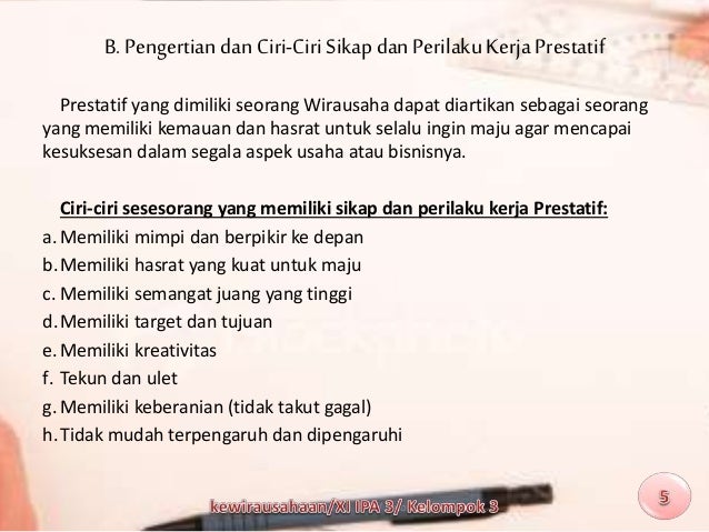 Kewirausahaan bab 2 Menerapkan Sikap Dan Perilaku Kerja