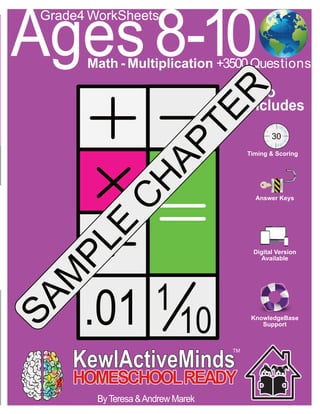 KewlActiveMinds Grade 4 Math, Multiplication Worksheets ...