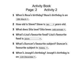 Activity Book
Page: 2 Activity 2
 