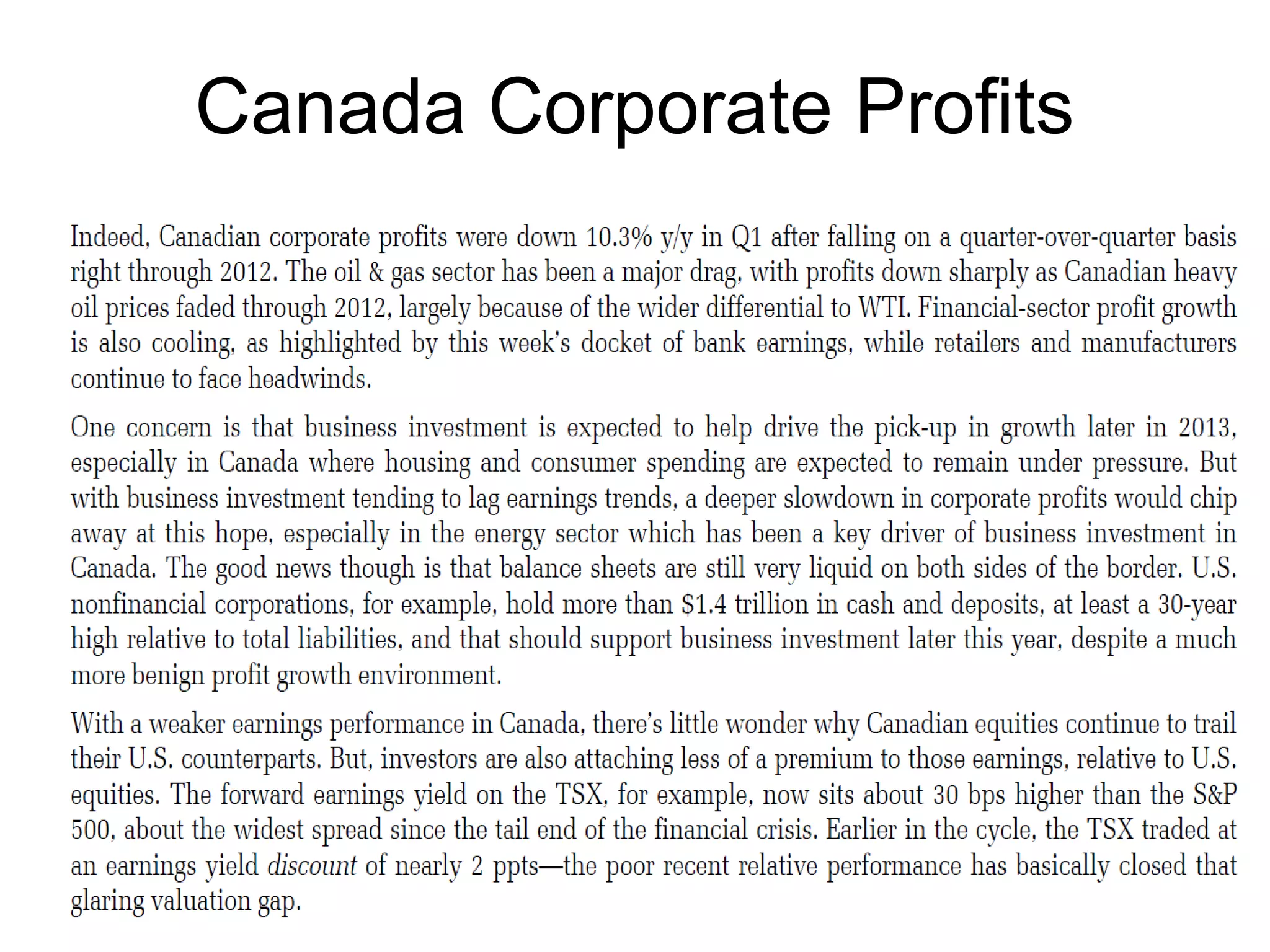 Canada Corporate Profits