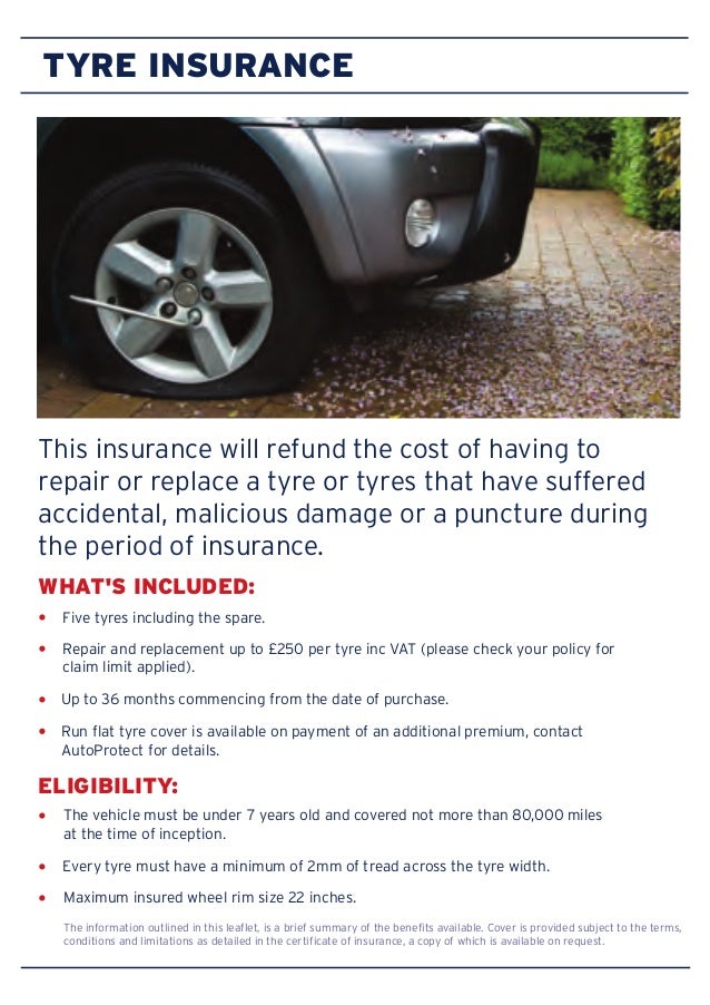 Key, Tyre and MOT insurance information