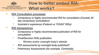 Transparent Ris Key aspects of Australia's Regulatory Policy | PDF