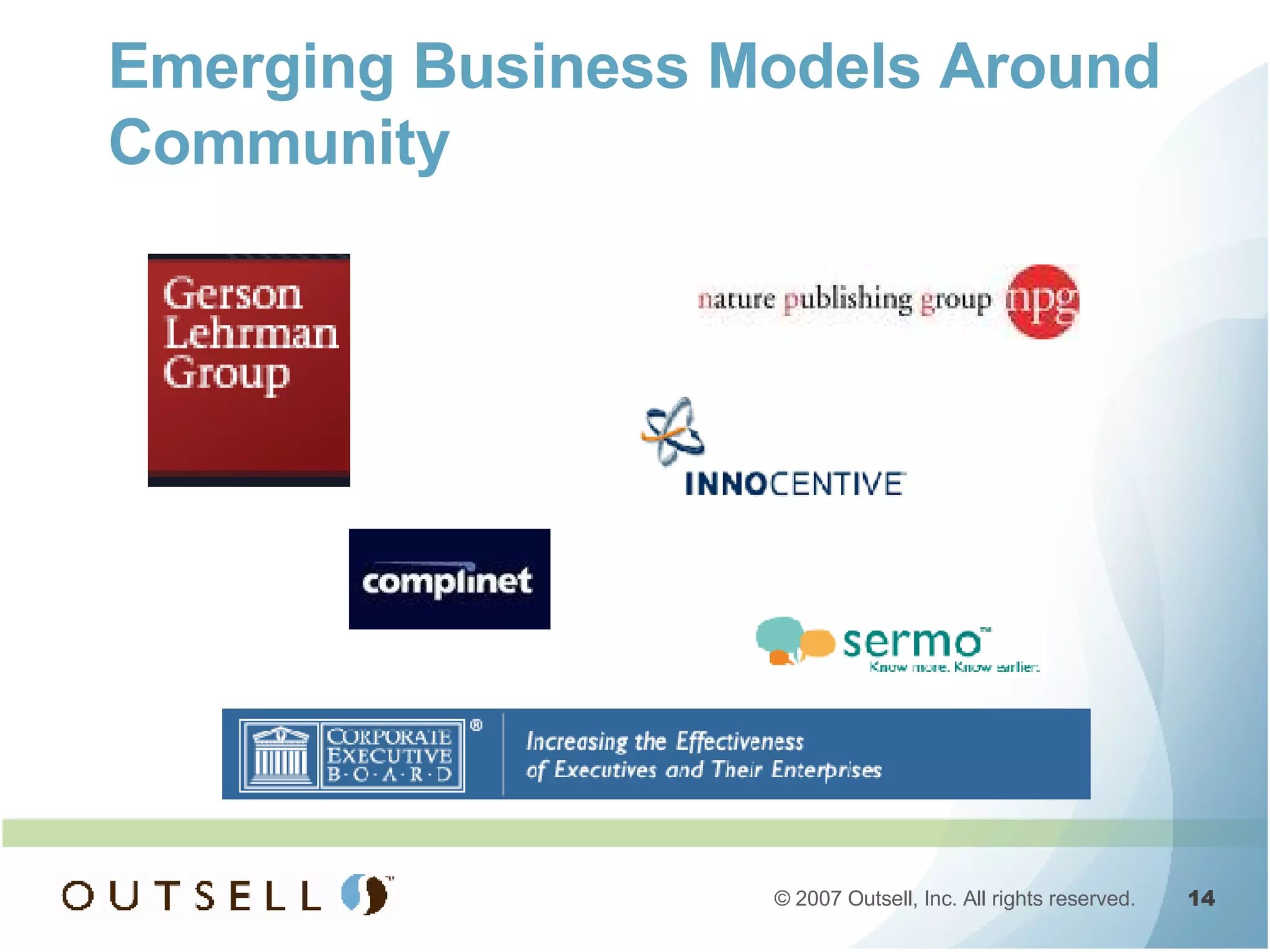 Emerging Business Models Around Community 