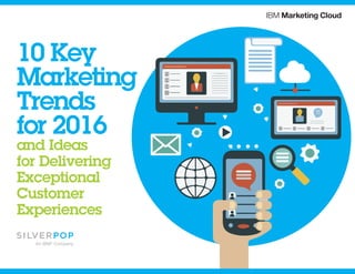 10 Key Marketing
Trends for 2016
and Ideas for Delivering
Exceptional Customer
Experiences
Laurie Hood
Vice President of Product Marketing
IBM Marketing Cloud
 