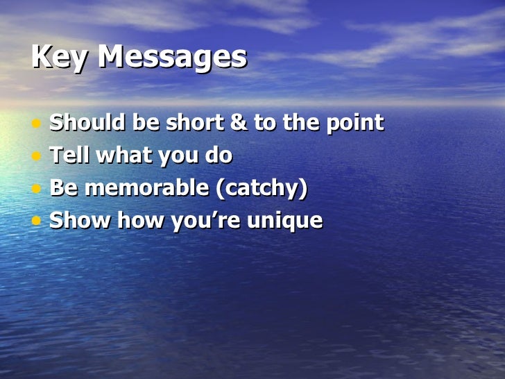 Key MessagesIntro to PR