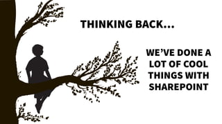 WE’VE DONE A
LOT OF COOL
THINGS WITH
SHAREPOINT
THINKING BACK…
 