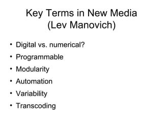 Key Terms for New Media Studies | PPT