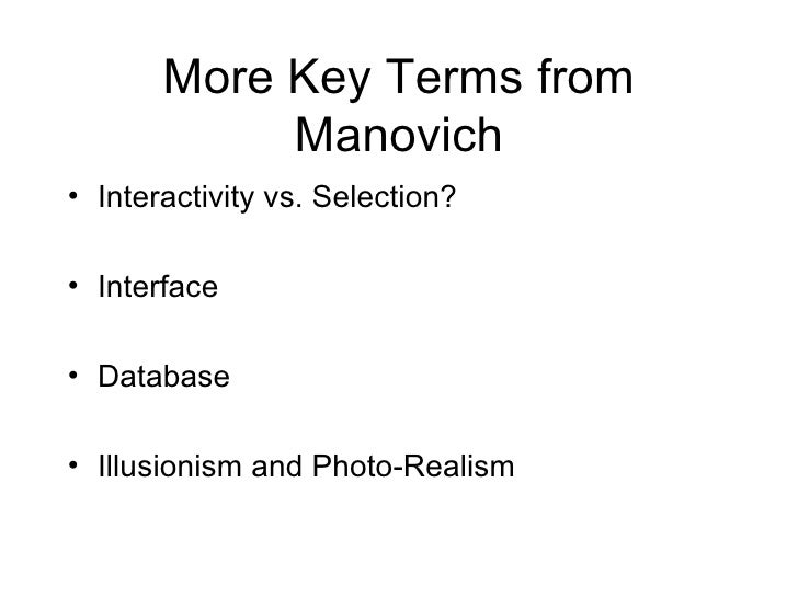 Key Terms for New Media Studies