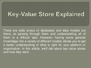 Key-Value Store Explained