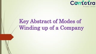 Key Abstract of Modes of
Winding up of a Company
 
