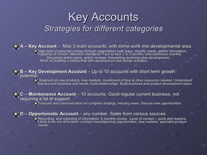 Key Account Overview