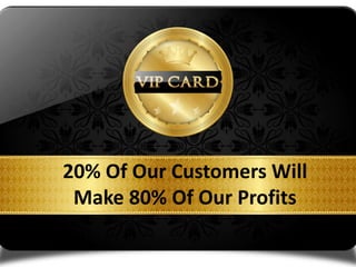 20% Of Our Customers Will
Make 80% Of Our Profits
 