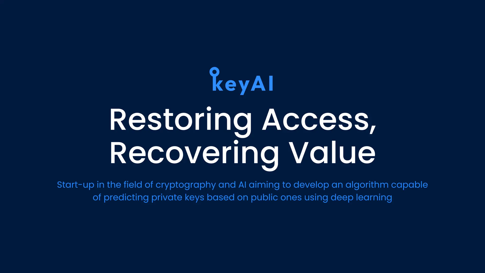 KeyAI. Solving a math problem to recover lost crypto assets. | PDF