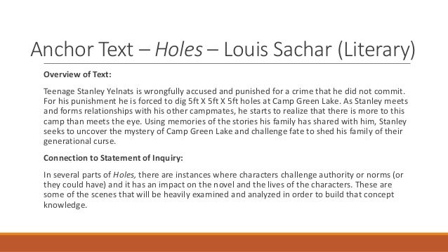 Book reports on holes by louis sachar