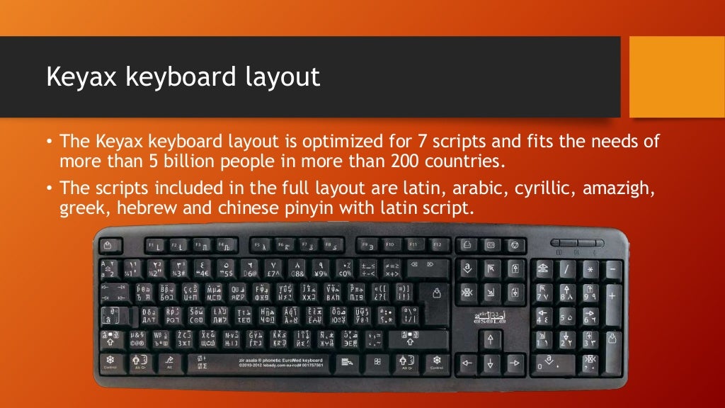 Keyax multilingual keyboard and computer
