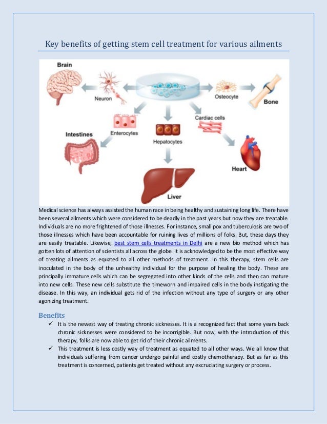 Key benefits of getting stem cell treatment for various ailments