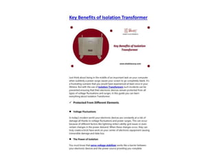 Key Benefits of Isolation Transformer_00001.pptx