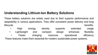 Key Benefits of Lithium-Ion Battery Solutions for Sustainable Power ...