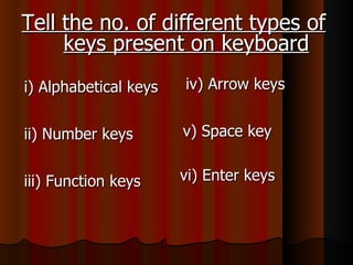 Type E Key Keyboard | PPT