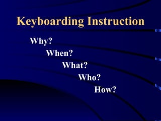 Keyboarding Instruction ,[object Object],[object Object],[object Object],[object Object],[object Object]