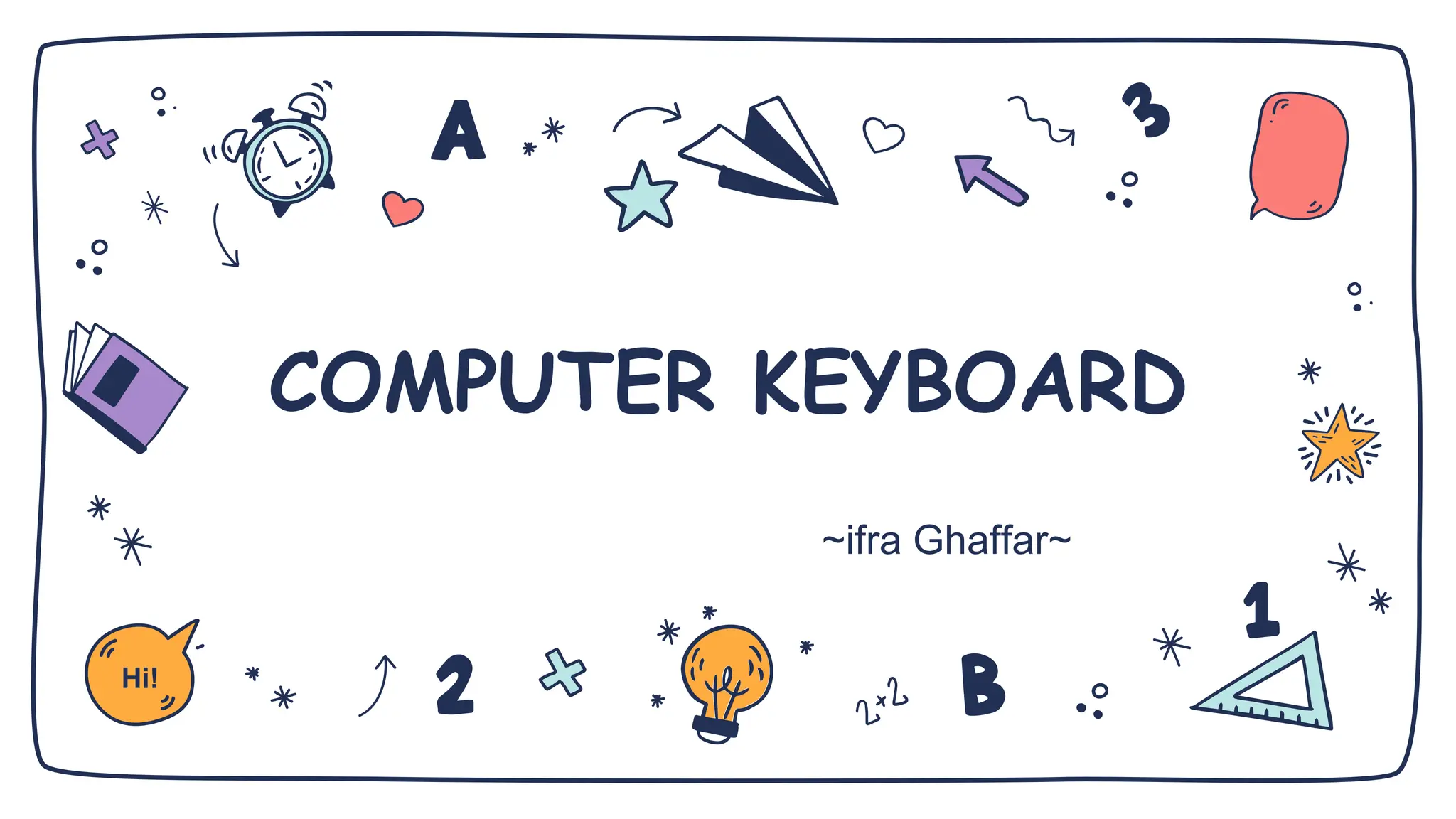 COMPUTER KEYBOARD
~ifra Ghaffar~
Hi!
 