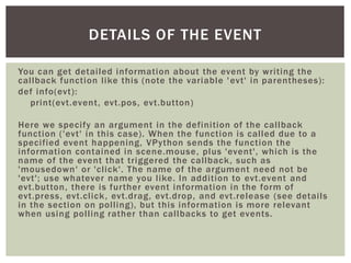 Keyboard and mouse events in python | PPT
